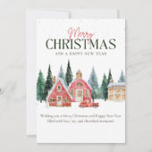 Kerst Kaart - Sneeuw & Bomen (Voorkant)