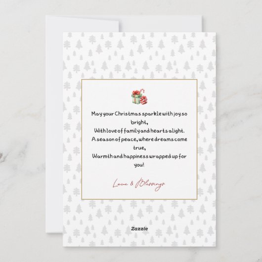 Kerst Kaart - Sneeuw & Bomen (Achterkant)