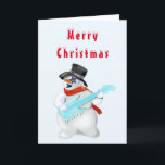 Kerst Kaart Snowman Gitaar Speler Funny<br><div class="desc">Grappige kerst Kaarten met Rock Music Snowman Gitarist - MIGNED Schilderen -  - of Kies / voeg jouw tekst / kleur / lettertypen / grootte !</div>