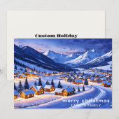  kerst Kaart, Snowy Nordic Village Feestdagenkaart (Voorkant / Achterkant)