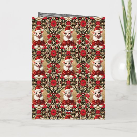 kerst Kaart Sphynx Cat (Achterkant)