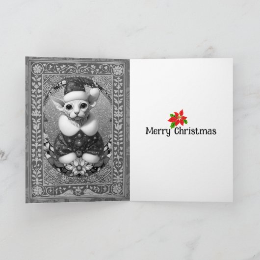 kerst Kaart Sphynx Cat (Binnen)
