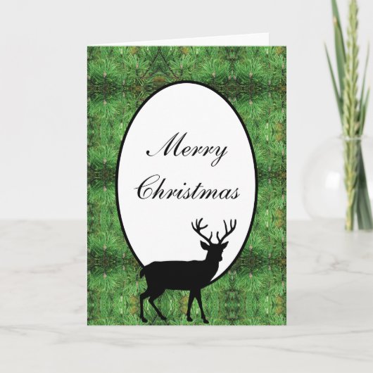 Kerst Kaart Stag & Pine Boughs (Voorkant)