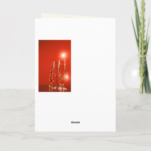Kerst Kaart voor man met wijnglazen (Achterkant)