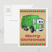Kerst Kaart vuilniswagen Cartoon (Voorkant / Achterkant)