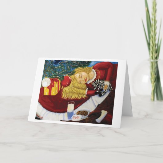 Kerst Kaart - Wachten op de Kerstman (Voorkant)