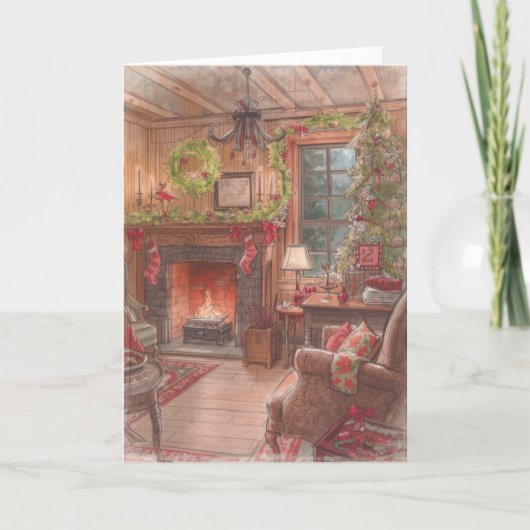 Kerst Kaart - Warm en oprechte wensen (Voorkant)