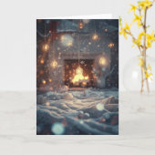 Kerst Kaart - Warmth, Comfort & Joy (Gele Bloem)