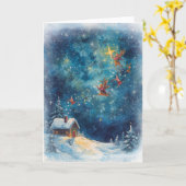 Kerst Kaart - wensen komen uit (Gele Bloem)