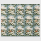 Kerst-Kaart winterkerk Silent Night Cadeaupapier (Vlak)