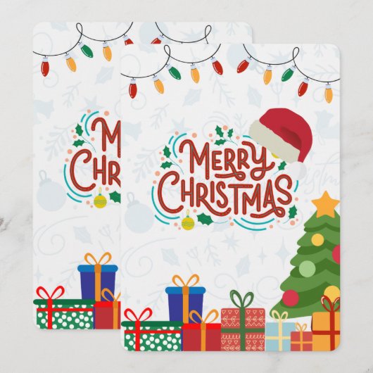 Kerst Kaart Wit Tweezijdig (Voorkant / Achterkant)