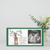 Kerst Kaart zwangerschapsaankondiging - Rendier (Staand voorkant)