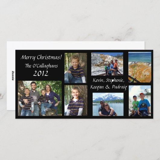 Kerst Kaart - Zwarte achtergrond (Voorkant / Achterkant)