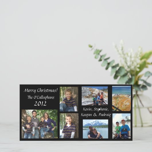 Kerst Kaart - Zwarte achtergrond (Staand voorkant)