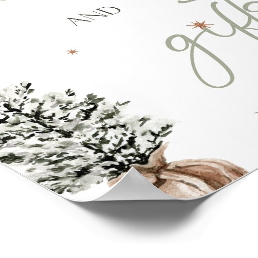 Kerst Kaarten en geschenken Tafelteken Poster (Hoek)