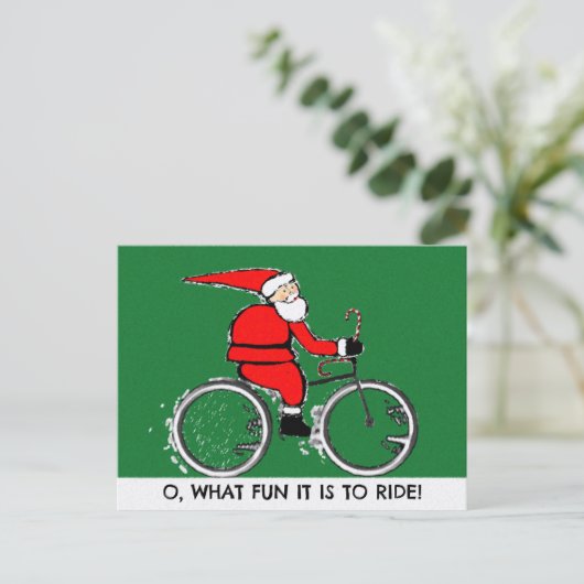 Kerst-Kaarten fietsen Feestdagenkaart (Staand voorkant)