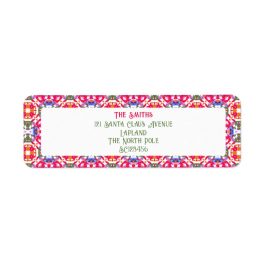 Kerst Kaarten Jolly Merry retour adreslabel Etiket (Voorkant)