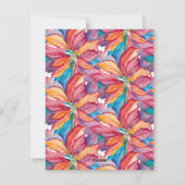 Kerst Kaarten Kleurrijke Waterverf Poinsettia (Achterkant)