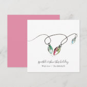 Kerst Kaarten met de moderne String of Lights Notitiekaartje (Voorkant / Achterkant)