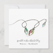 Kerst Kaarten met de moderne String of Lights Notitiekaartje (Voorkant)