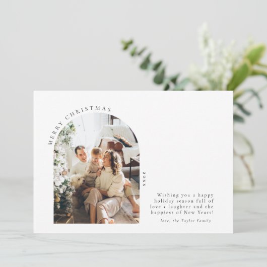Kerst Kaarten | Minimalistische foto vakantie kaar (Staand voorkant)