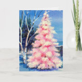 Kerst Kaarten | roze boom (Voorkant)