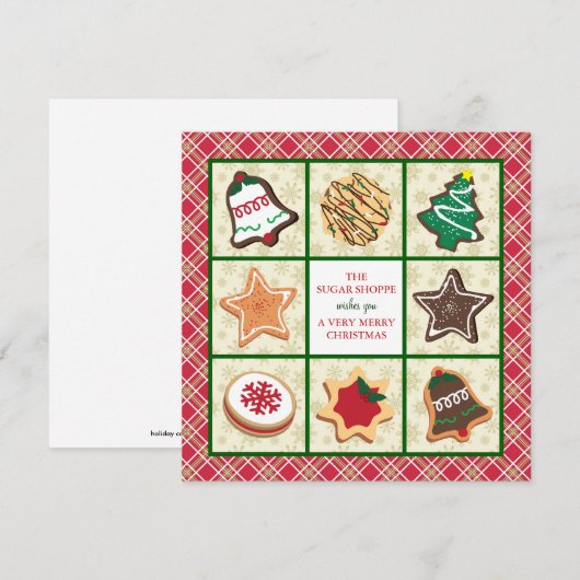 Kerst-Kaarten voor bakkerij Feestdagenkaart (Voorkant / Achterkant)