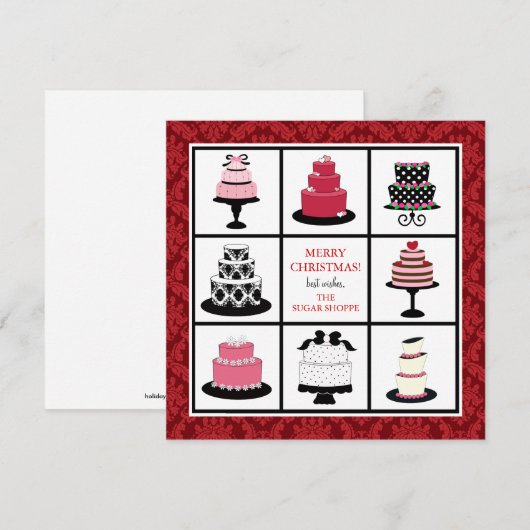 Kerst-Kaarten voor bakkerij Feestdagenkaart (Voorkant / Achterkant)