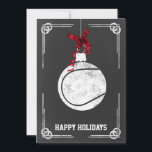 kerst-Kaarten voor kerstmis-tennisspeler Feestdagenkaart<br><div class="desc">chalkboard tennis ornament Holiday Greeting Kaarten</div>