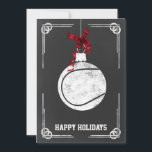 kerst-Kaarten voor kerstmis-tennisspeler Feestdagenkaart<br><div class="desc">chalkboard tennis ornament Holiday Greeting Kaarten</div>