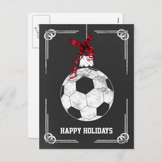 kerst-Kaarten voor kerstvoetballer Feestdagenkaart (Voorkant / Achterkant)