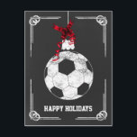kerst-Kaarten voor kerstvoetballer Feestdagenkaart<br><div class="desc">krijtbord voetbal ornament Vakantie Groeten Kaarten door interesse. Professionele vakantiekaarten zijn branchespecifieke vakantiewenskaarten. Deze bezetting specifieke vakantie kaarten zal een vleugje uniekheid toe te voegen aan uw vakantie groeten</div>