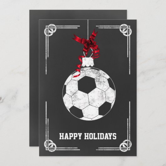 kerst-Kaarten voor kerstvoetballer Feestdagenkaart (Voorkant / Achterkant)