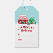 Kerst Kaartje 'Laat het Sneeuwen Kerstendorp' Cadeaulabel (Voorkant)