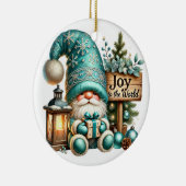 Kerst kabouter gezellig Kerst knusse kabouter Joy Keramisch Ornament (Rechts)