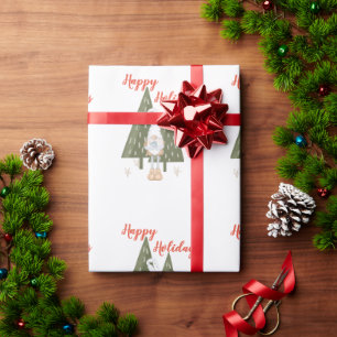Kerst Kabouter Inpakpapier Happy Holiday