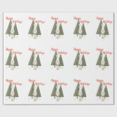 Kerst Kabouter Inpakpapier Happy Holiday (Vlak)