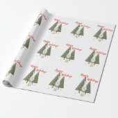 Kerst Kabouter Inpakpapier Happy Holiday (Uitgerold)