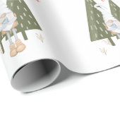 Kerst Kabouter Inpakpapier Happy Holiday (Rol Hoek)