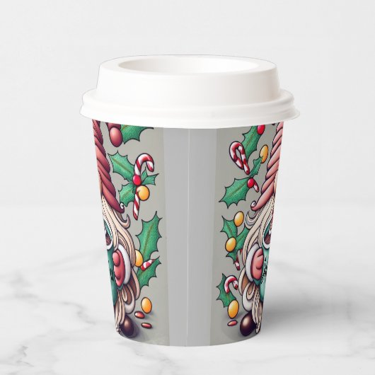 Kerst kabouter jolly papier koffiekopje papieren bekers (Rechts)