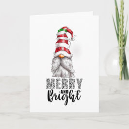 Kerst Kabouter Merry and Bright Feestdagen Kaart