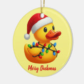 Kerst Kabouter Rubber Eend Merry Duckmas Grappig Keramisch Ornament (Links)