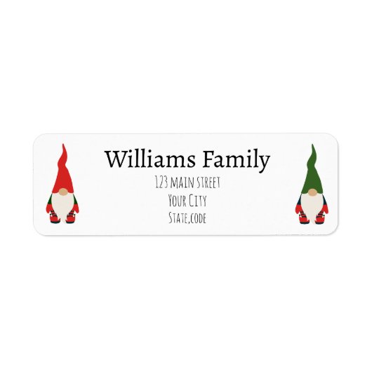 Kerst kabouters eenvoudig etiket (Voorkant)