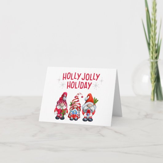 Kerst Kabouters Feestdagen Kaart (Voorkant)