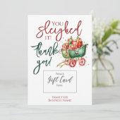 Kerst Kado Slede Giftcard Houder Feestdagenkaart (Staand voorkant)