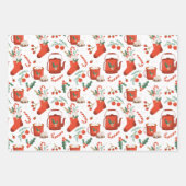 Kerst Kakaokerstzak Inpakpapier Set van 3 Vel (Voorkant)