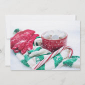 Kerst Kakaosnoepstok Sjaal & Handschoenen Feest Kaart (Achterkant)
