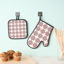 Kerst Kaleidoscoop Patroon Ovenwant & Pannenlap Set