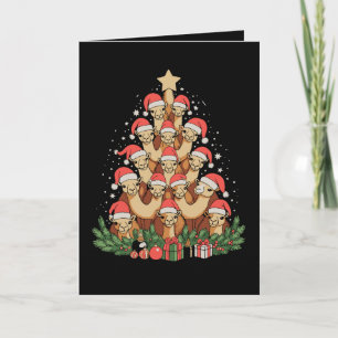 Kerst Kameel Boom Xmas Familie Vakantie Seizoen Kaart