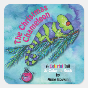 Kerst Kameleon sticker